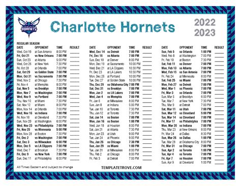 charlotte hornets 2022 23 schedule.